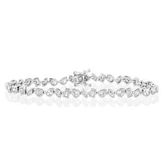 Sienna Vale Silver Tone Multi-Shaped Cubic Zirconia Bracelet