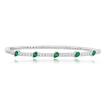 Sienna Vale Silver Tone Cubic Zirconia Bangle Bracelet