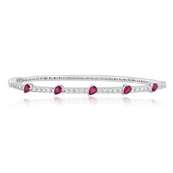 Sienna Vale Silver Tone Cubic Zirconia Bangle Bracelet