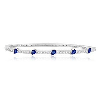 Sienna Vale Silver Tone Cubic Zirconia Bangle Bracelet