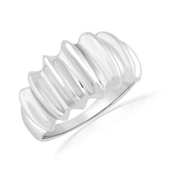 Sienna Vale Silver Tone Polish Designed Textured Ring