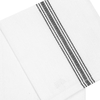 Scandia Stripe 12 Pack Kitchen Towels Pure Cotton Low Lint Reusable Sturdy Weave
