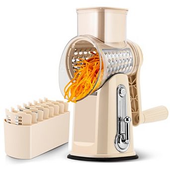 Rotary Cheese Grater 5 Blades Strong Suction Base Vegetable Shredder Slicer Kitchen Food Grater