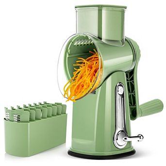 Rotary Cheese Grater 5 Blades Strong Suction Base Vegetable Shredder Slicer Kitchen Food Grater