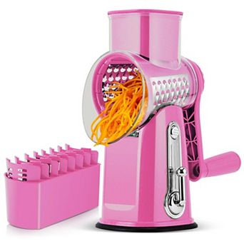 Rotary Cheese Grater 5 Blades Strong Suction Base Vegetable Shredder Slicer Kitchen Food Grater