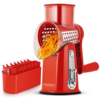 Rotary Cheese Grater 5 Blades Strong Suction Base Vegetable Shredder Slicer Kitchen Food Grater