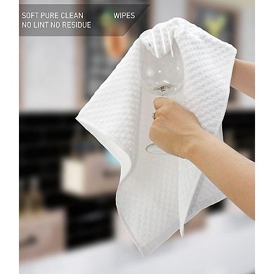 12 Waffle Weave Kitchen Towels Terry Cotton Absorbent Quick Dry Low Lint Reusable Cleaning Cloth