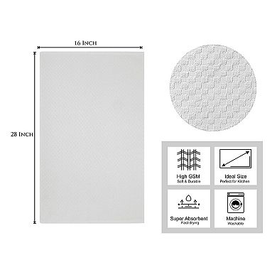 12 Waffle Weave Kitchen Towels Terry Cotton Absorbent Quick Dry Low Lint Reusable Cleaning Cloth