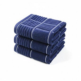Cotton Kitchen Towels Absorbent Soft Hanging Loop 3 Pack Multi Use