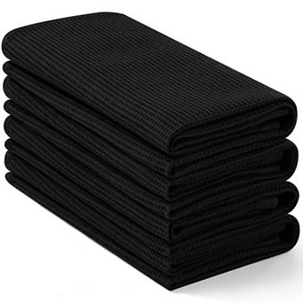 Cotton Waffle Weave Kitchen Towels 4 Pack Soft Absorbent Lint Free Machine Washable