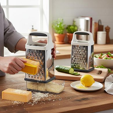 MultiGrip Box Grater Stainless Steel Precision Grip Ergonomic Handle NonSlip Base Dishwasher Safe