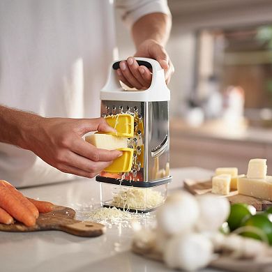 MultiGrip Box Grater Stainless Steel Precision Grip Ergonomic Handle NonSlip Base Dishwasher Safe