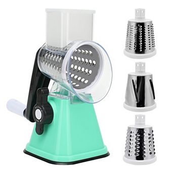 Cheese Graters w/ Handle Manual Shredder Rotary Grater 3 Replaceable Drums for Vegetables Fruit Food