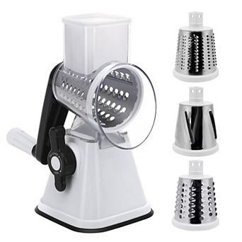 Cheese Graters w/ Handle Manual Shredder Rotary Grater 3 Replaceable Drums for Vegetables Fruit Food