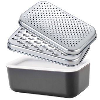 Cheese Grater With Container Box Shredder Stainless Steel Coarse Fine Grating Lemon Zester