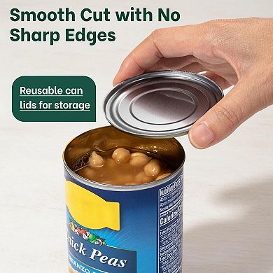 Manual Can Opener Smooth Edge Safety Side Cut Effortless Grip Easy Turn Knob No Edges
