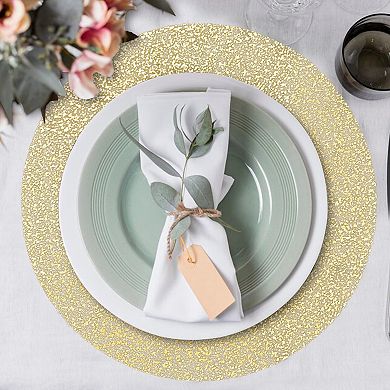 50 Piece Disposable Round Foil Placemats for Party Wedding Home Decor