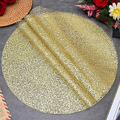 50 Piece Disposable Round Foil Placemats for Party Wedding Home Decor