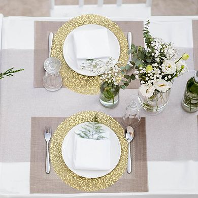 50 Piece Disposable Round Foil Placemats for Party Wedding Home Decor