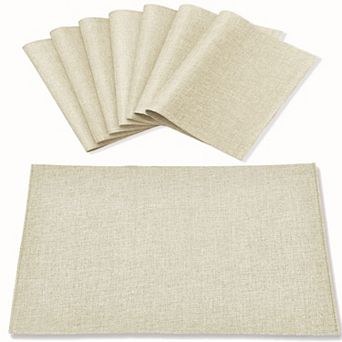 Linen-Type Polyester Cloth Placemats Double Layer Heat Resistant Machine Washable Dining Table