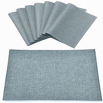 Linen-Type Polyester Cloth Placemats Double Layer Heat Resistant Machine Washable Dining Table