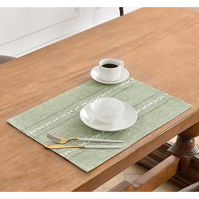 Cotton Linen Placemats Set of 6 Rustic Heat Resistant for Kitchen Table