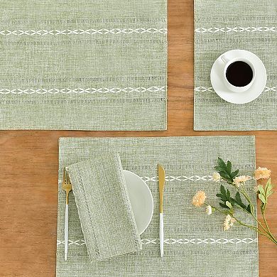 Cotton Linen Placemats Set of 6 Rustic Heat Resistant for Kitchen Table