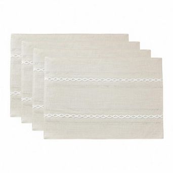 Cotton Linen Placemats Set of 6 Rustic Heat Resistant for Kitchen Table