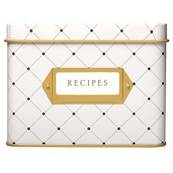Decorative Recipe Tin Box For Cards Greeting Card Holder Holds Hundreds Of 4 X 6
