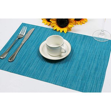 Woven Vinyl Placemats Reversible PVC Heat Resistant Non Slip Wipe Clean