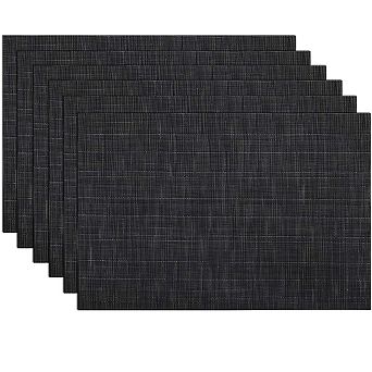 Woven Vinyl Placemats Reversible PVC Heat Resistant Non Slip Wipe Clean