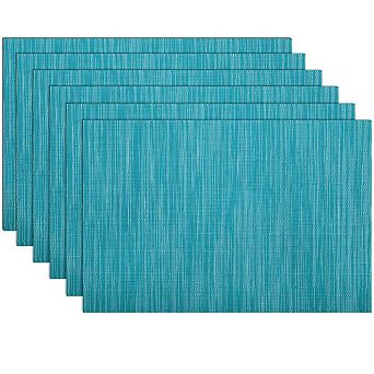 Woven Vinyl Placemats Reversible PVC Heat Resistant Non Slip Wipe Clean