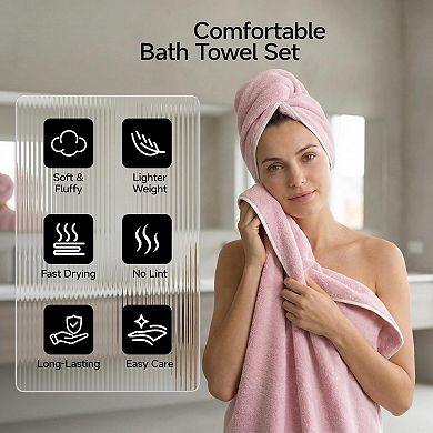 2 Pack Extra Large Microfiber Bath Sheets 35x70" 670g Soft Absorbent Quick Dry for Bathroom Spa Gym