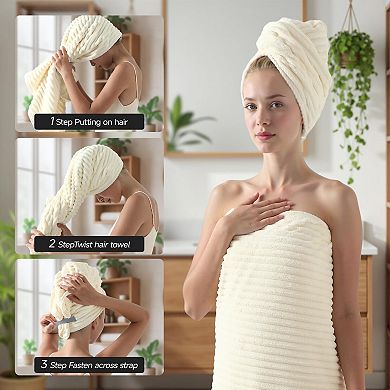 8 Piece Bath Towel Set Microfiber Absorbent Soft Quick Drying Hotel Gym