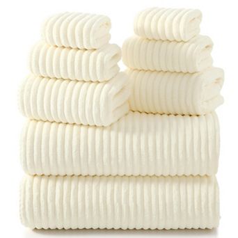 8 pc Bath Towel Set Microfiber Absorbent Soft Quick Drying Hotel Gym