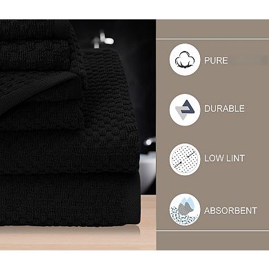 Luxury Waffle Weave Bath Towels 100% Combed Cotton Absorbent Plush