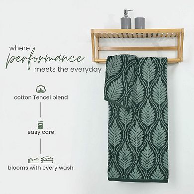Restore Fern Ogee Bath Towel Soft Absorbent Quick Dry Loop Hanging Lightweight Everyday Comfort