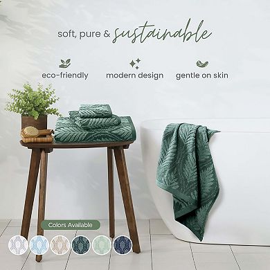 Restore Fern Ogee Bath Towel Soft Absorbent Quick Dry Loop Hanging Lightweight Everyday Comfort