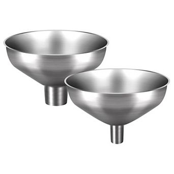 3 Pack Stainless Steel Kitchen Funnel Set with 2 Spouts Strainer Food Grade