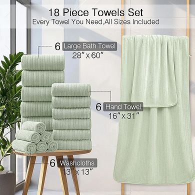 Bath Towels Hand Towels Washcloths Soft Highly Absorbent Quick Dry Hotel Spa Bathroom