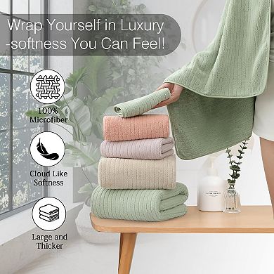 Bath Towels Hand Towels Washcloths Soft Highly Absorbent Quick Dry Hotel Spa Bathroom