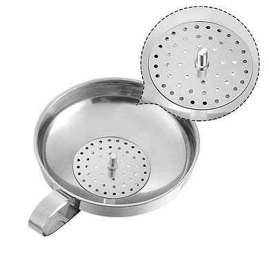 5 Pieces Stainless Steel Funnels Set Canning Funnel Fine Mesh Strainer Filter