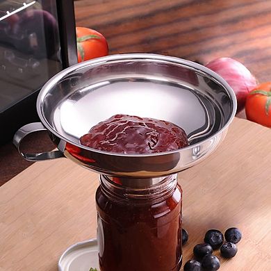 Stainless Steel Canning Funnel Set with Strainer for Mason Jars Kitchen Use Supplies