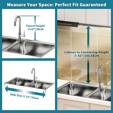 Stainless Steel Over Sink Dish Drying Rack Large 2-Tier with Utensil Holder Kitchen Counter