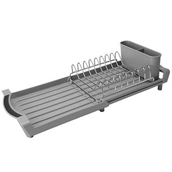 Expandable Dish Drying Rack Stainless Steel Space-Saving Rust-Resistant Kitchen Countertop