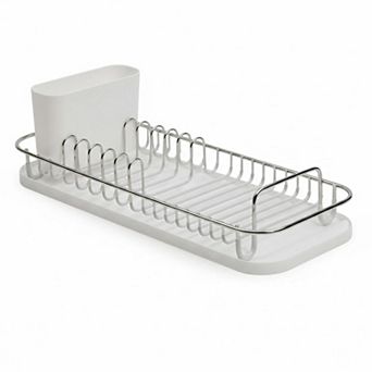304 Stainless Steel Dish Drying Rack w/ Utensil Holder Removable Drain Tray Rustproof Countertop