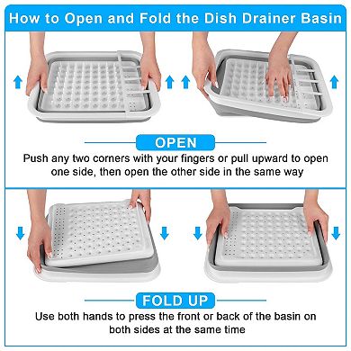Collapsible Over Sink Dish Drying Rack Portable Drainboard Space Saving RV Camper Kitchen Organizer