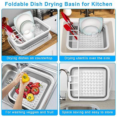 Collapsible Over Sink Dish Drying Rack Portable Drainboard Space Saving RV Camper Kitchen Organizer