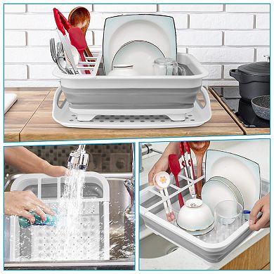 Collapsible Over Sink Dish Drying Rack Portable Drainboard Space Saving RV Camper Kitchen Organizer