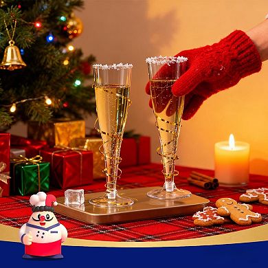 100 Pack Disposable Plastic Champagne Flutes Elegant for Weddings Parties Events